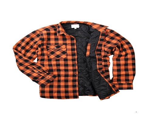 orange check flannel jacket