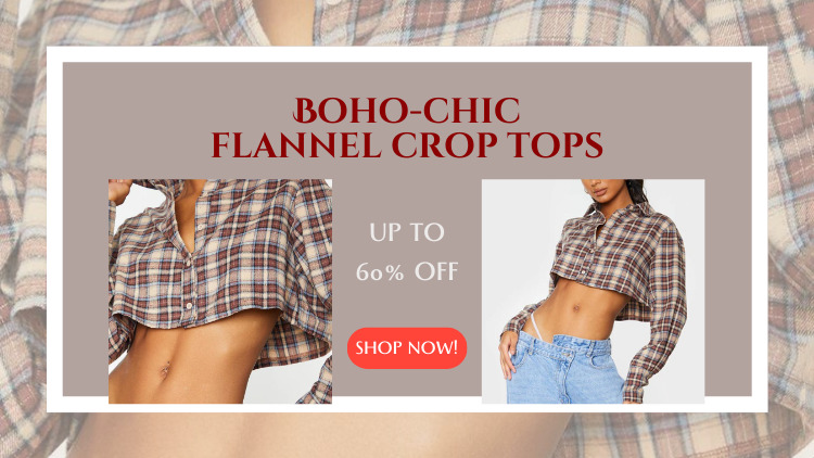 boho chic flannel crop top