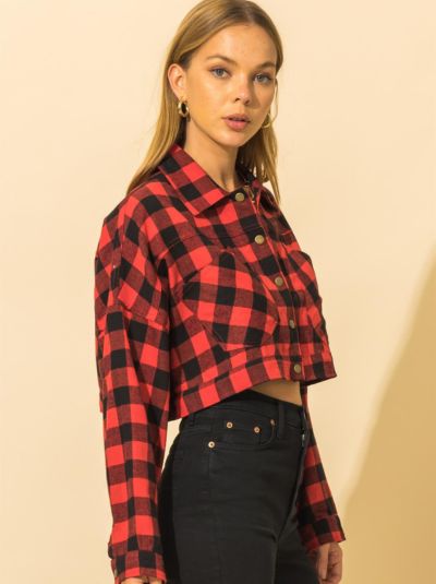 flannel crop tops wholesale