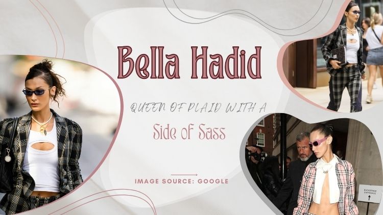 bella hadid top plaid style