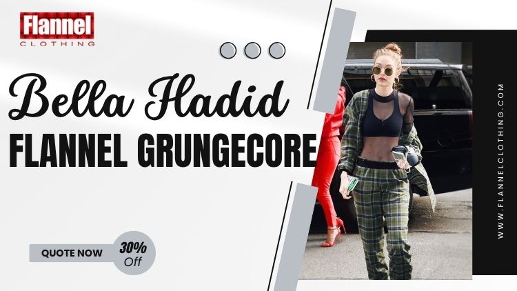 Bella Hadid Flannel Grungecore Outfit wholesale flannel clothing outfits